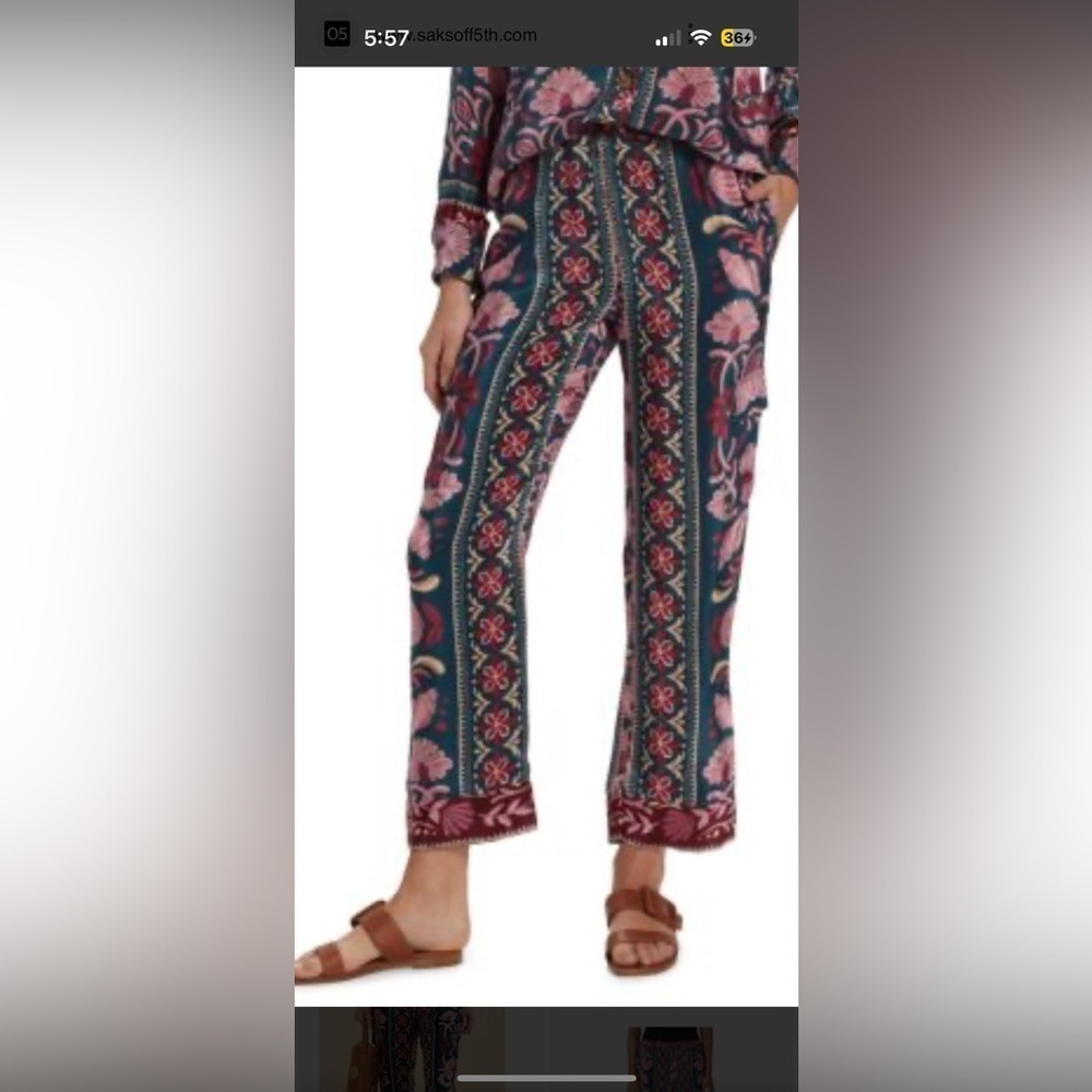 FARM Rio Seashell tapestry cargo pants. Size S NWT